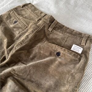 Frank & Oak green corduroy pants